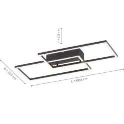 LED Deckenleuchte, schwarz, modern, Farbsteuerung, dimmbar, Fernbedienung