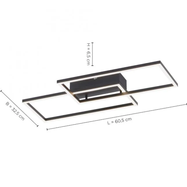 LED Deckenleuchte, schwarz, modern, Farbsteuerung, dimmbar, Fernbedienung