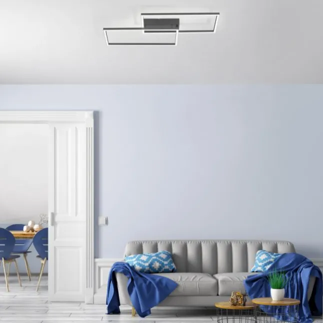 LED Deckenleuchte, schwarz, modern, Farbsteuerung, dimmbar, Fernbedienung