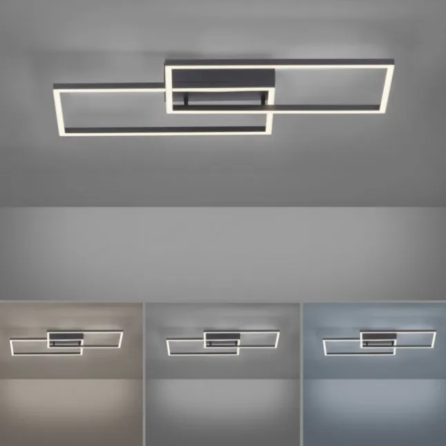 LED Deckenleuchte, schwarz, modern, Farbsteuerung, dimmbar, Fernbedienung