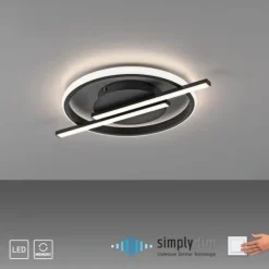 LED Deckenleuchte schwarz modernes Design SimplyDim Memoryfunktion