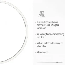 LED Deckenleuchte, schwarz, modern, zwei Leuchtringe, dimmbar, schwenkbar