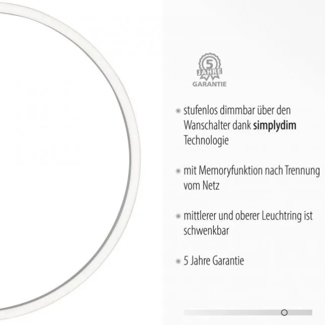 LED Deckenleuchte, schwarz, modern, zwei Leuchtringe, dimmbar, schwenkbar