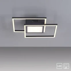 LED Deckenleuchte schwarz quadratisch modern steuerbar Innenlampe