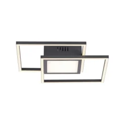 LED Deckenleuchte schwarz quadratisch modern steuerbar Innenlampe