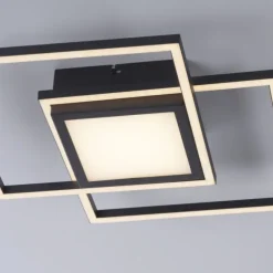LED Deckenleuchte schwarz quadratisch modern steuerbar Innenlampe