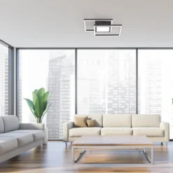 LED Deckenleuchte schwarz quadratisch modern steuerbar Innenlampe