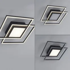 LED Deckenleuchte schwarz quadratisch modern steuerbar Innenlampe