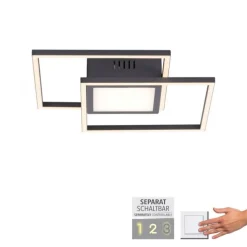 LED Deckenleuchte schwarz quadratisch modern steuerbar Innenlampe