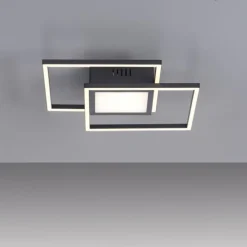 LED Deckenleuchte schwarz quadratisch modern steuerbar Innenlampe
