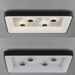 LED Deckenleuchte schwarz rechteckig Kristalleffekte dimmbar steuerbar CCT