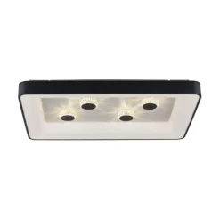 LED Deckenleuchte schwarz rechteckig Kristalleffekte dimmbar steuerbar CCT