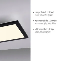 LED Deckenleuchte schwarz rechteckig 80x25cm flach warmweiß energiesparend