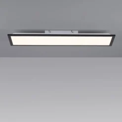 LED Deckenleuchte schwarz rechteckig 80x25cm flach warmweiß energiesparend