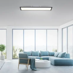 LED Deckenleuchte schwarz rechteckig 80x25cm flach warmweiß energiesparend