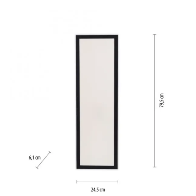LED Deckenleuchte schwarz rechteckig 80x25cm flach warmweiß energiesparend