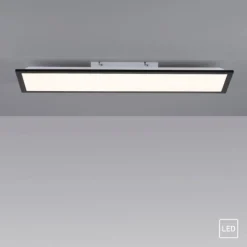 LED Deckenleuchte schwarz rechteckig 80x25cm flach warmweiß energiesparend