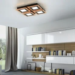 LED Deckenleuchte schwarz RGB Farbmodus CCT dimmbar 4 flammig