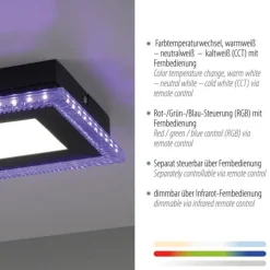 LED Deckenleuchte schwarz RGB Memoryfunktion CCT dimmbar steuerbar
