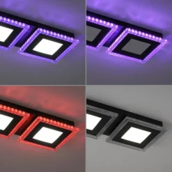 LED Deckenleuchte schwarz RGB Memoryfunktion CCT dimmbar steuerbar