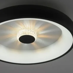 LED Deckenleuchte schwarz rund Kristalleffekte dimmbar CCT