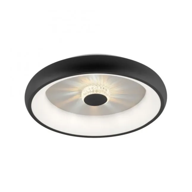 LED Deckenleuchte schwarz rund Kristalleffekte dimmbar CCT