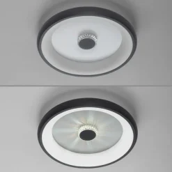 LED Deckenleuchte schwarz rund Kristalleffekte dimmbar CCT