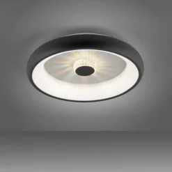LED Deckenleuchte schwarz rund Kristalleffekte dimmbar CCT