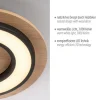 LED Deckenleuchte schwarz rund Metall und Holzdekor 3000K warmweiß
