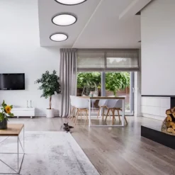 LED Deckenleuchte, schwarz, rund, dimmbar, Memory Funktion