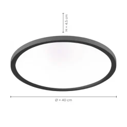 LED Deckenleuchte, schwarz, rund, dimmbar, Memory Funktion