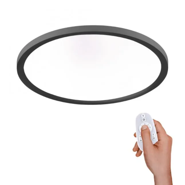 LED Deckenleuchte, schwarz, rund, dimmbar, Memory Funktion