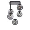 LED Deckenleuchte, schwarz, schlicht, zeitlos, 5 flammige Deckenlampe