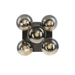 LED Deckenleuchte, schwarz, schlicht, zeitlos, 5 flammige Deckenlampe