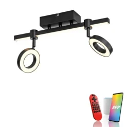 LED Deckenleuchte schwarz Smarthome dimmbar Fernbedienung App