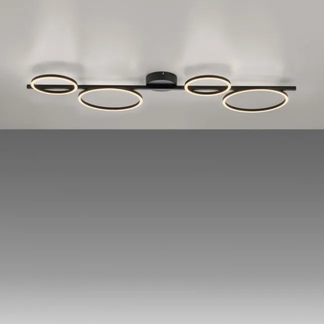LED Deckenleuchte schwarz Switchmo Technik dimmbar Leuchtringe