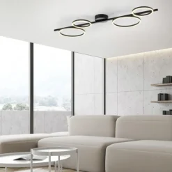 LED Deckenleuchte schwarz Switchmo Technik dimmbar Leuchtringe