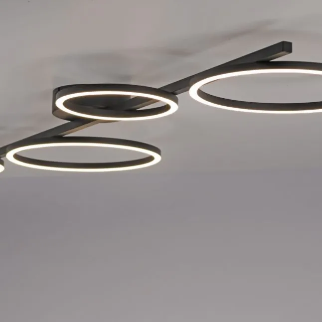 LED Deckenleuchte schwarz Switchmo Technik dimmbar Leuchtringe