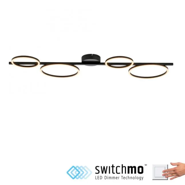 LED Deckenleuchte schwarz Switchmo Technik dimmbar Leuchtringe