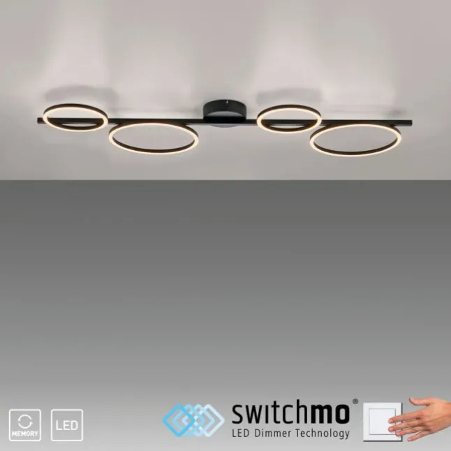 LED Deckenleuchte schwarz Switchmo Technik dimmbar Leuchtringe