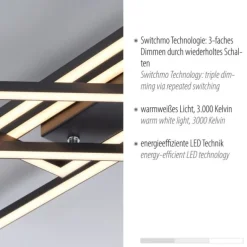 LED Deckenleuchte schwarz Switchmo 3-Stufen Dimmung Memoryfunktion