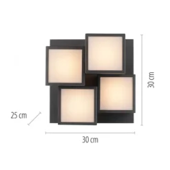 LED Deckenleuchte schwarz Würfelform mit Backlight Wohnzimmer