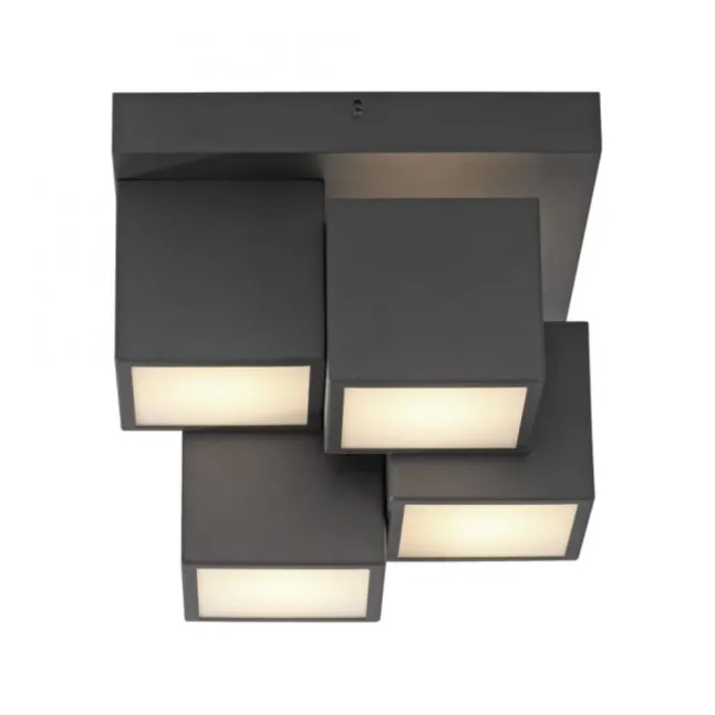 LED Deckenleuchte schwarz Würfelform mit Backlight Wohnzimmer