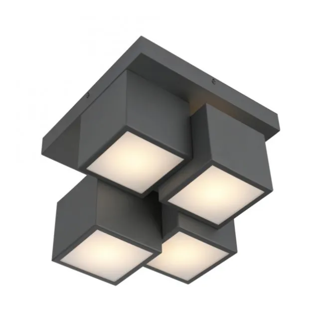 LED Deckenleuchte schwarz Würfelform mit Backlight Wohnzimmer