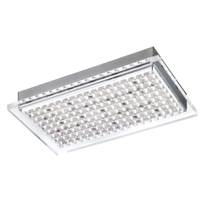 LED Deckenleuchte, silber, Acryl-Glas, rechteckig, Inustrie Stil