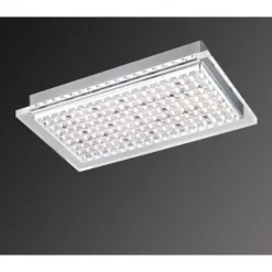 LED Deckenleuchte, silber, Acryl-Glas, rechteckig, Inustrie Stil