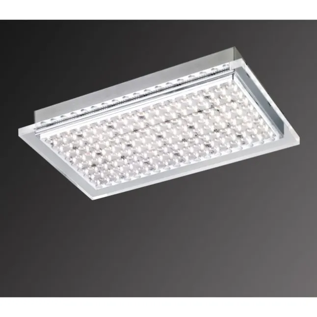 LED Deckenleuchte, silber, Acryl-Glas, rechteckig, Inustrie Stil