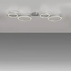 LED Deckenleuchte silber dimmbar in 3 Stufen Ringform Memoryfunktion