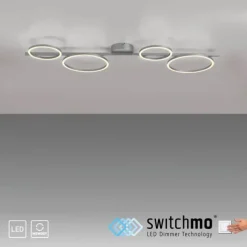 LED Deckenleuchte silber dimmbar in 3 Stufen Ringform Memoryfunktion