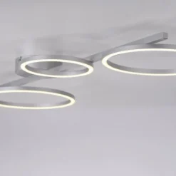 LED Deckenleuchte silber dimmbar in 3 Stufen Ringform Memoryfunktion